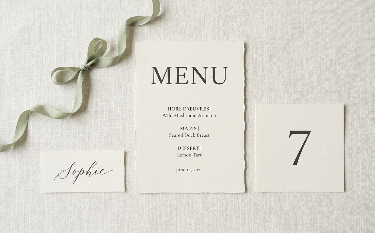 Wedding day table details