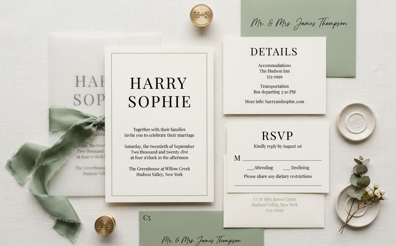 Wedding day stationery