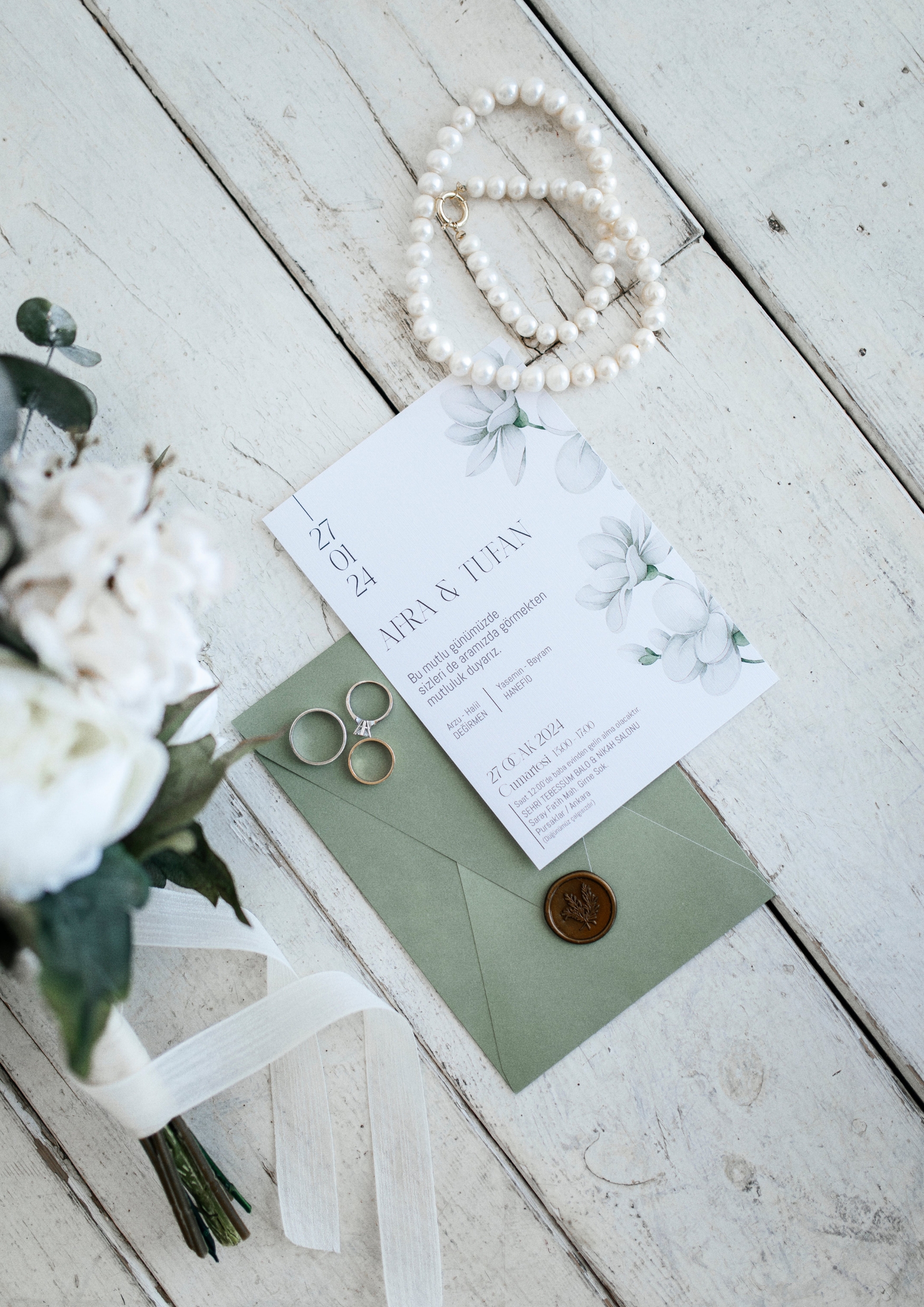 Wedding stationery wrap detail