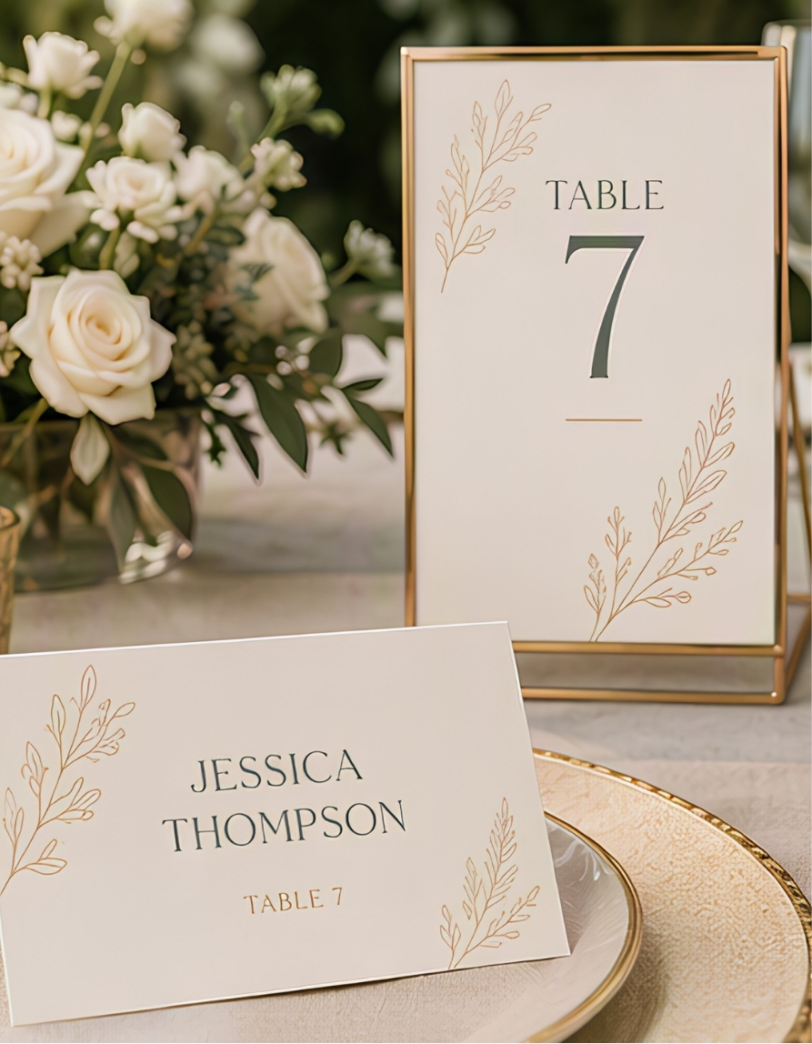 Wedding stationery table detail